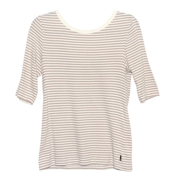 AG Jeans Diana Short Sleeve Top Whitewash Beige Size XL - Picture 1 of 7